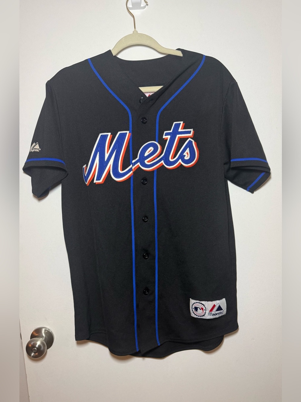 Vintage 90's Majestic New York Mets MLB Black Alternate Baseball Jersey Size M